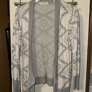Maurices Light Gray Aztec Cardigan
